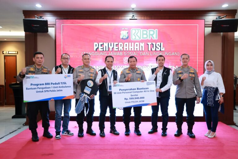 Dukung Digitalisasi Polri Bri Salurkan Csr Komputer ke Polda Jatim