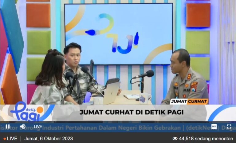 Disiarkan Daring Jumat Curhat Kapolres Malang Bahas Penanganan Laka Lantas Dihadapan 40.000 Penonton