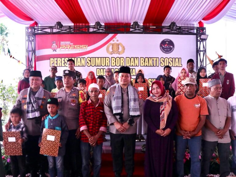 Bahagianya Warga Ciamis dapat Bantuan Sumur Bor dan Paket Sembako dari Operasi NCS Polri