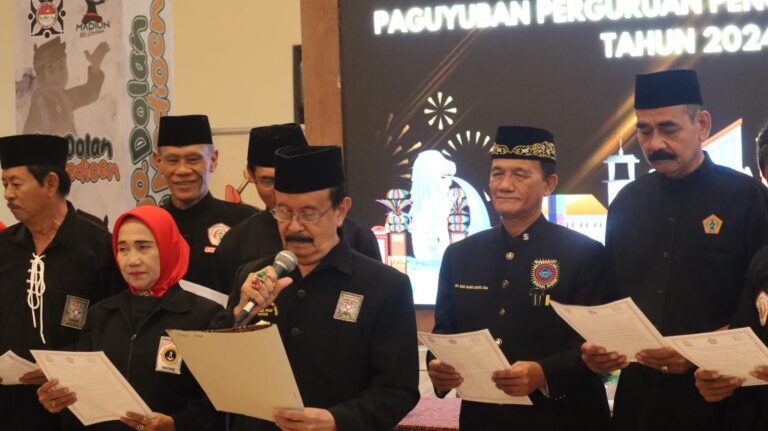 Polres Madiun Kota Dukung Deklarasi Pemilu Damai Paguyuban Pencak Silat Madiun