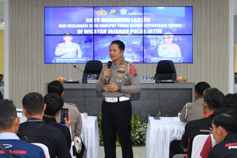 Polda Jatim Gelar Anev Mahameru Lantas dan Deklarasi Zero Knalpot Tidak Sesuai Spesifikasi Teknis