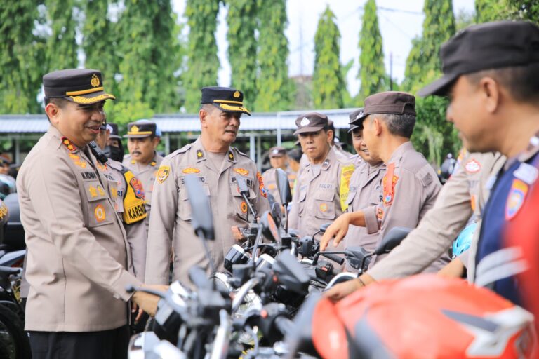 Cek Ranmor Dinas, Kapolres Madiun Pastikan Kesiapan Pengamanan Pemilu 2024