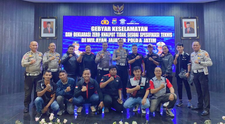 Ditlantas Polda Jatim bersama Komunitas Otomotif Deklarasikan Zero Knalpot Tidak Sesuai Spektek