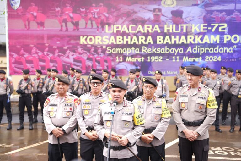 Kabaharkam Polri Sampaikan 7 Pesan pada Peringatan HUT ke-72 Korsabhara Baharkam Polri