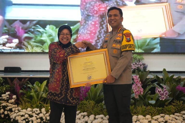 Berhasil Tangani Kasus Kekerasan Perempuan dan Anak, Polresta Sidoarjo Raih Penghargaan Kemensos RI