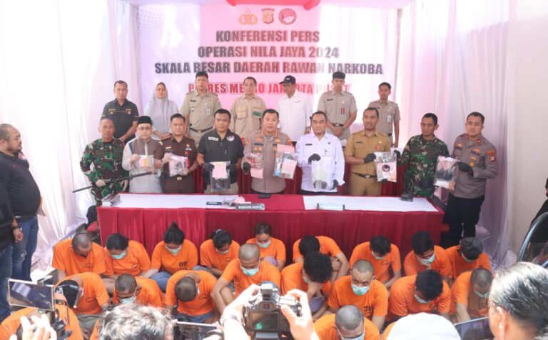 Polrestro Jakpus Lakukan Operasi Skala Besar, Tangkap 26 Tersangka Narkoba dan menyita 2 Kg Sabu di Kalipasir