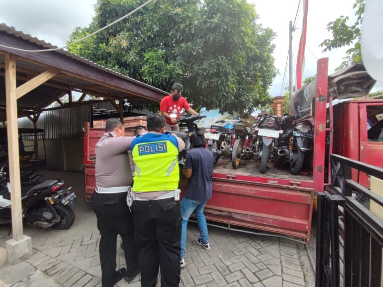 Polres Tulungagung Amankan Puluhan Motor Milik Pelajar yang Diduga Akan Tawuran
