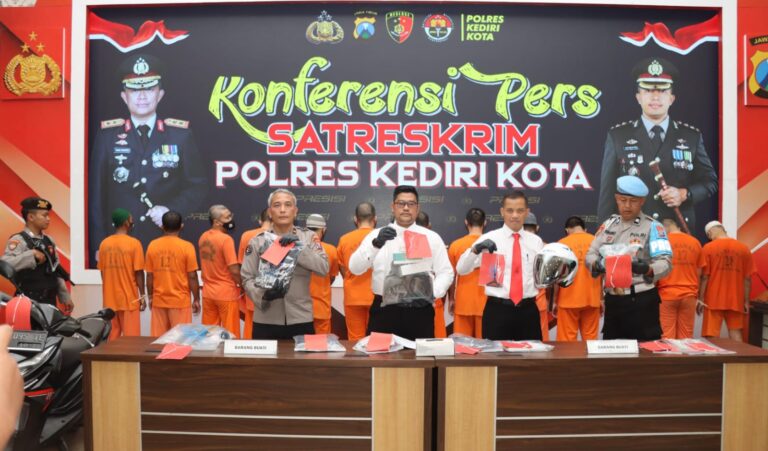 Polres Kediri Kota Ungkap 8 Kasus Pengeroyokan Hingga Curanmor Selama Bulan Juli 2024