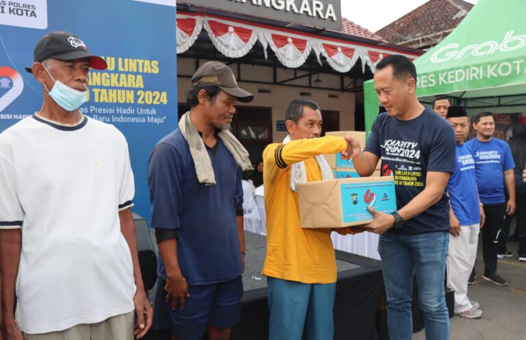 Sambut Hari Lalu Lintas Bhayangkara ke-69, Polres Kediri Kota Gelar Charity Run Yatim Mandiri