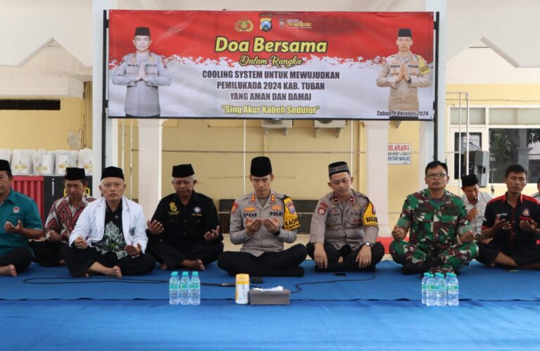 Cooling System, Polres Tuban Gelar Doa Bersama Perguruan Silat untuk Kondusifitas Pilkada 2024