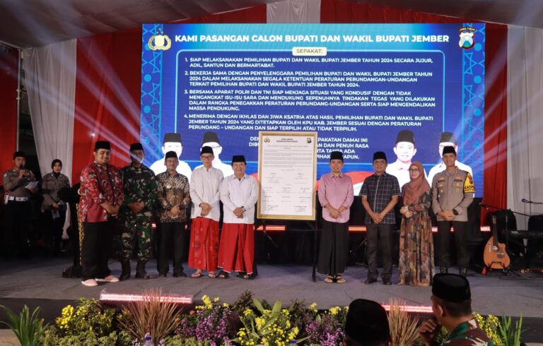 Cooling System, Polres Jember Gelar Doa Bersama dan Deklarasi Damai Pilkada 2024