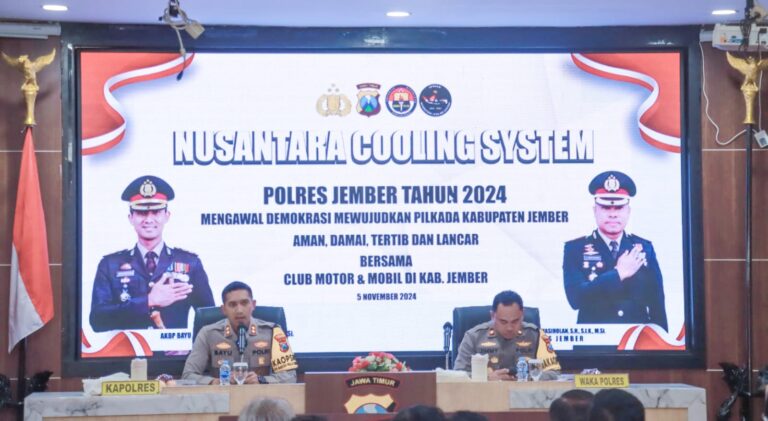 Cooling System di Pilkada 2024, Polres Jember Bersama Komunitas Motor Serukan Persatuan dan Kesatuan