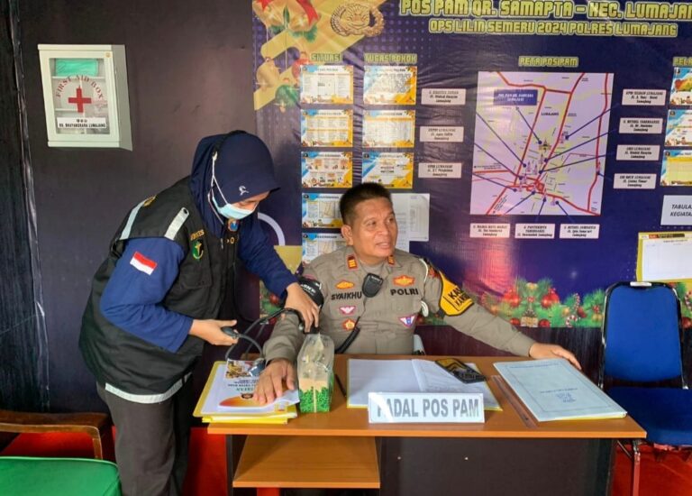 Tim Dokkes Polres Lumajang Rikkes Petugas Posyan Ops Lilin 2024, Pastikan Kesehatan Personel