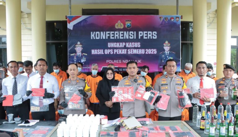Polres Nganjuk Berhasil Ungkap Ratusan Kasus Selama Operasi Pekat Semeru 2025