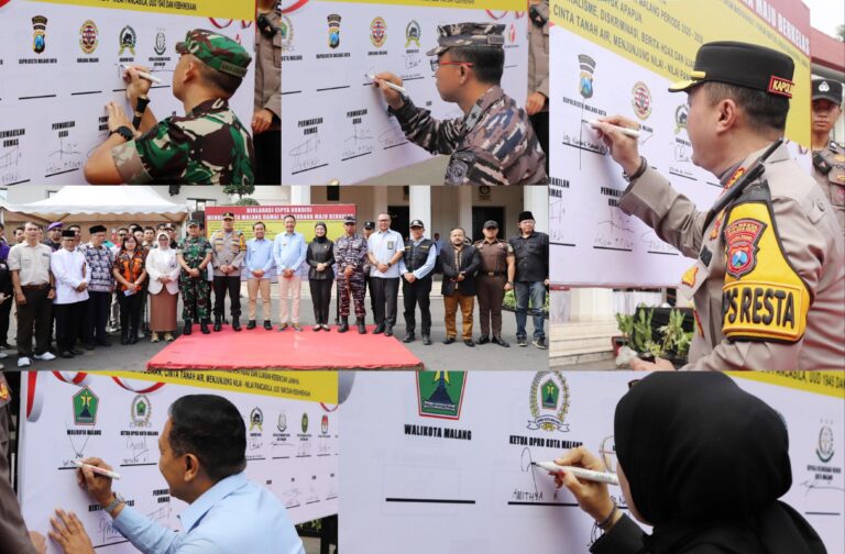 Tingkatkan Kondusivitas: Kapolresta Malang Kota Pimpin Apel Kesiapan Pengamanan Sertijab Walikota dan Deklarasi Damai