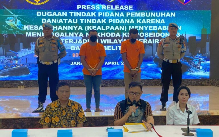 Dirpolair Baharkam Polri Ungkap Kasus Penggelapan dan Pembunuhan di Kapal KM Poseidon 03