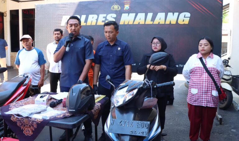 Gercep Polres Malang Berhasil Amankan Tersangka Pencuri Motor Kurir Yakult yang Viral di Medso