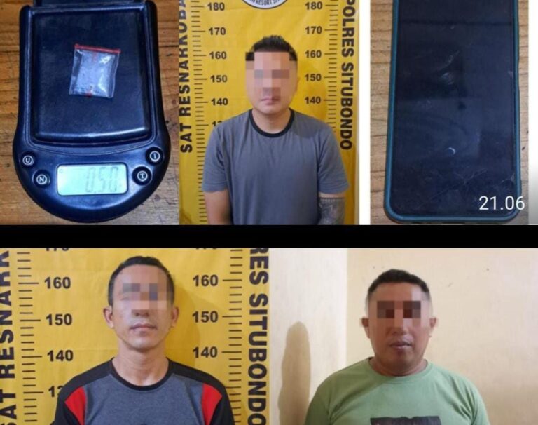 Polres Situbondo Ungkap Kasus Narkoba, Berhasil Amankan 3 Tersangka Pengedar dan 4,21 gram Sabu