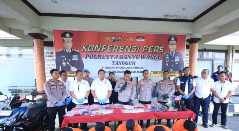 Operasi Pekat Semeru 2025 Polresta Banyuwangi Ungkap 25 Kasus Amankan 37 Tersangka