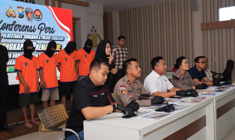 Polrestabes Surabaya Amankan Lima Orang Preman Mengaku Ormas yang Kuasai Lahan Kosong Milik Warga