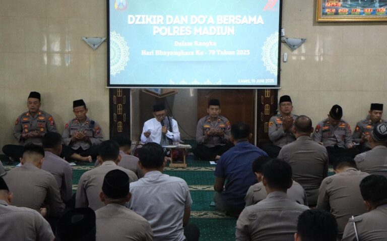 Polres Madiun Gelar Dzikir dan Doa Bersama Peringati Hari Bhayangkara Ke-79 Tahun 2025