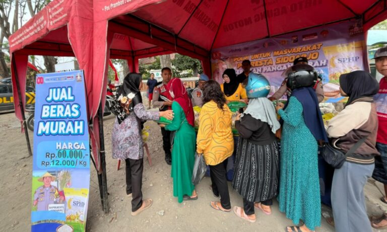 Polresta Sidoarjo Gelar Gerakan Pangan Murah Serentak di 18 Kecamatan