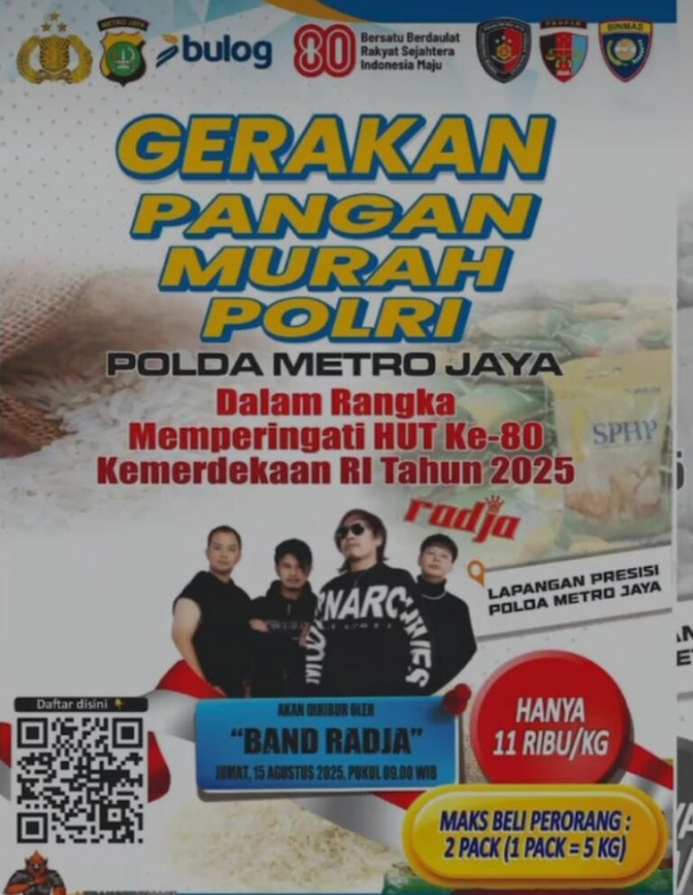Semarakkan Tebus Murah di Gerakan Pangan Murah Polri, Polda Metro Jaya Hadirkan Band Radja