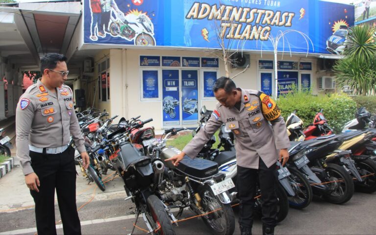 Respon Pengaduan Masyarakat Polres Tuban Amankan 65 Unit Motor Tidak Sesuai Spektek