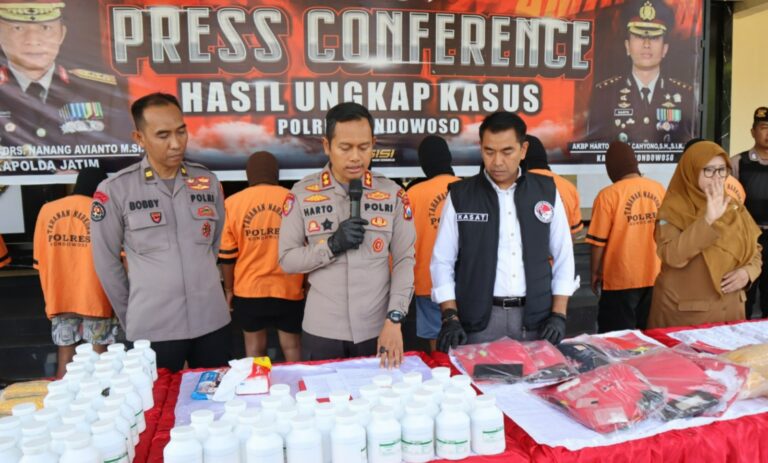 Operasi Tumpas Narkoba Semeru 2025, Polres Bondowoso Amankan 11 Tersangka Sita 10,93 Gram Sabu dan 241 Ribu Butir Okerbaya