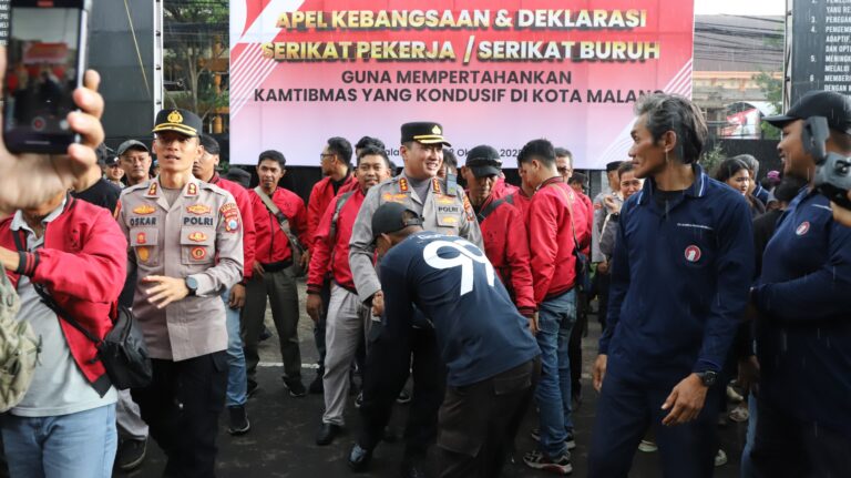 Polresta Malang Kota Gelar Apel Akbar Kebangsaan, Wujud Bakti dan Pelayanan Kesehatan untuk Buruh