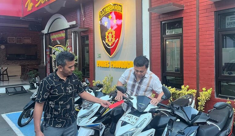 Tim URC Polres Ponorogo Amankan Tersangka Curanmor Lintas Daerah dan 5 Motor Curian