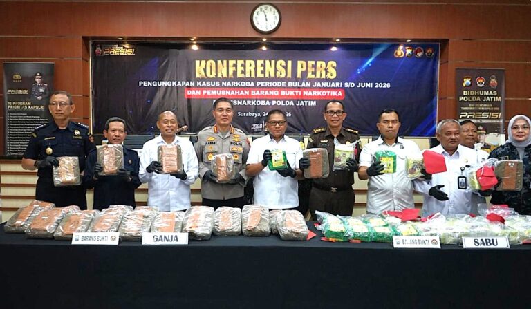 Polda Jatim Ungkap 3.157 Kasus Narkoba Semester I Tahun 2026, Selamatkan 2,79 Juta Jiwa dari Bahaya Narkotika