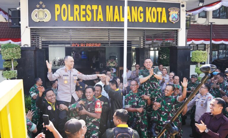 Korem 083/BDJ Geruduk Polresta Malang Kota Meriahkan Hari Bhayangkara ke-80